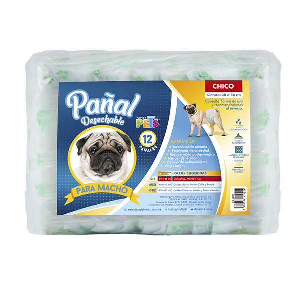 Pañales para perro para macho 12 Piezas