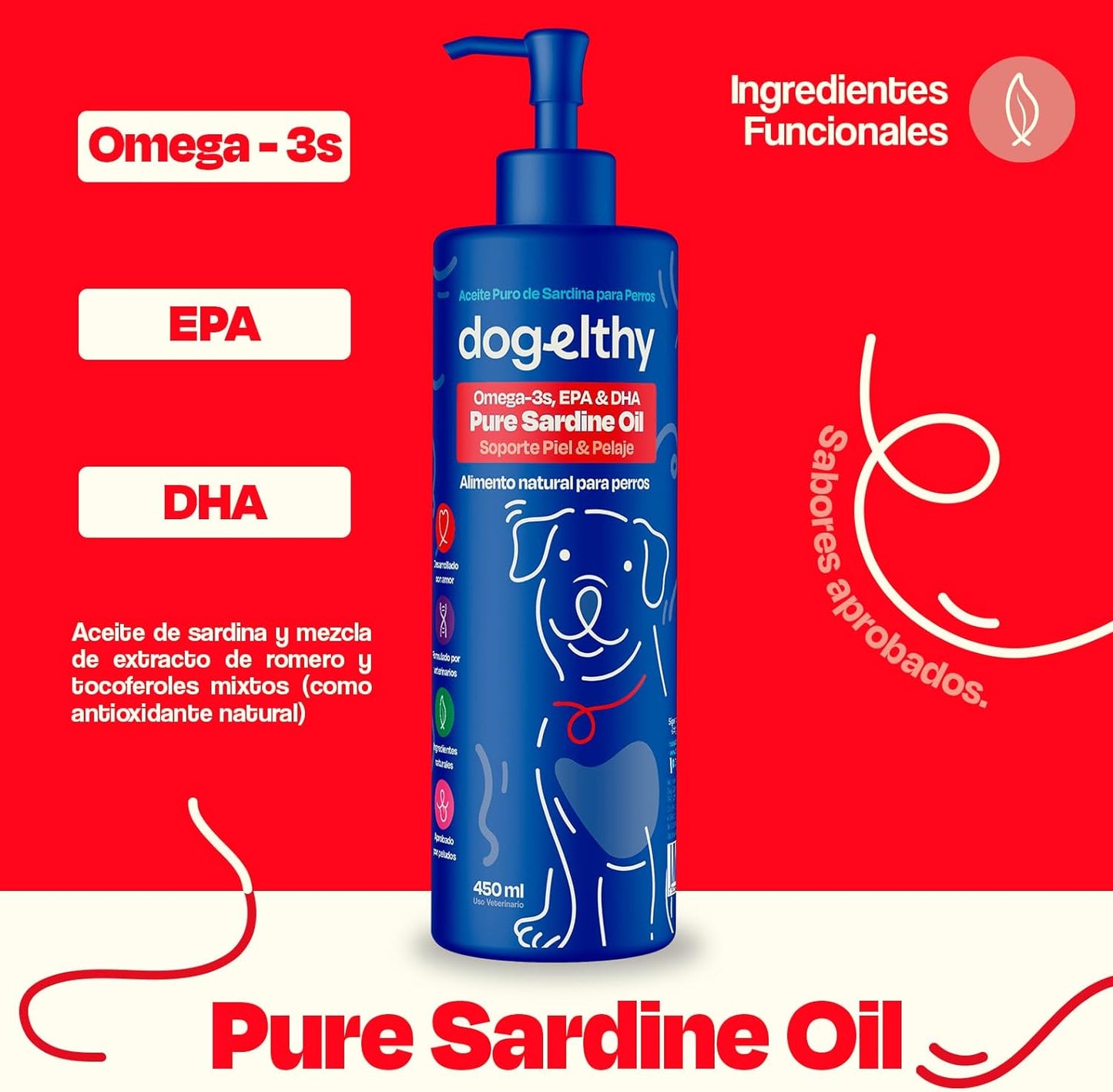 Dogelthy aceite de sardina 450ML