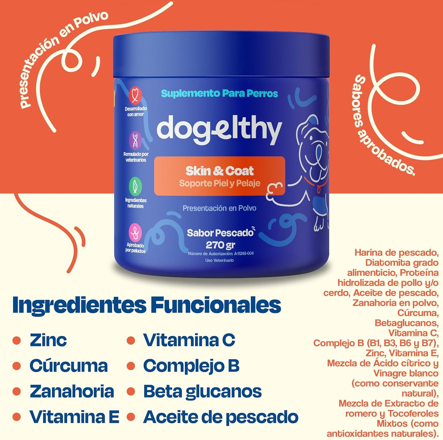 Dogelthy skin & coat 270GR