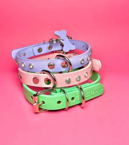 Collar de piel pastel